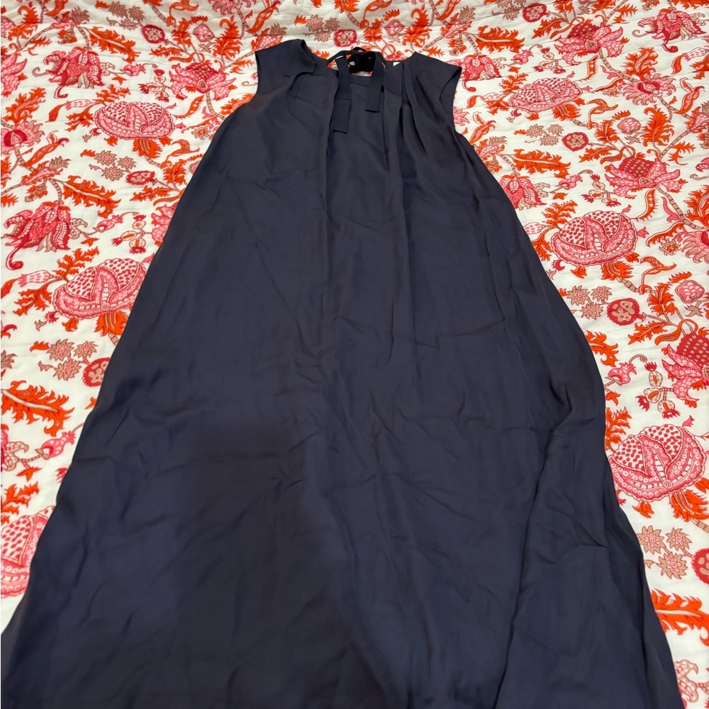 Peserico Navy Sleeveless Maxi Dress